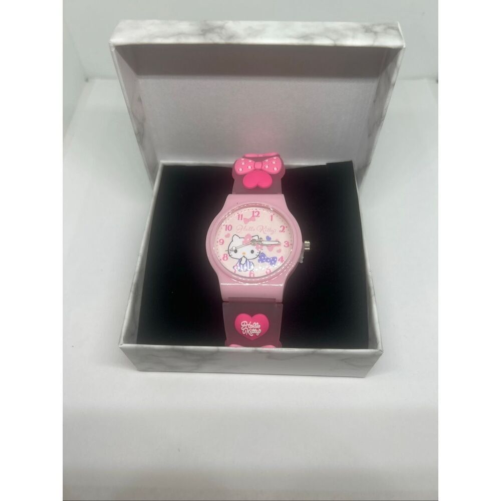 Hello Kitty Adjustable Girls Watch Pink Silicone Band – Cute Gift